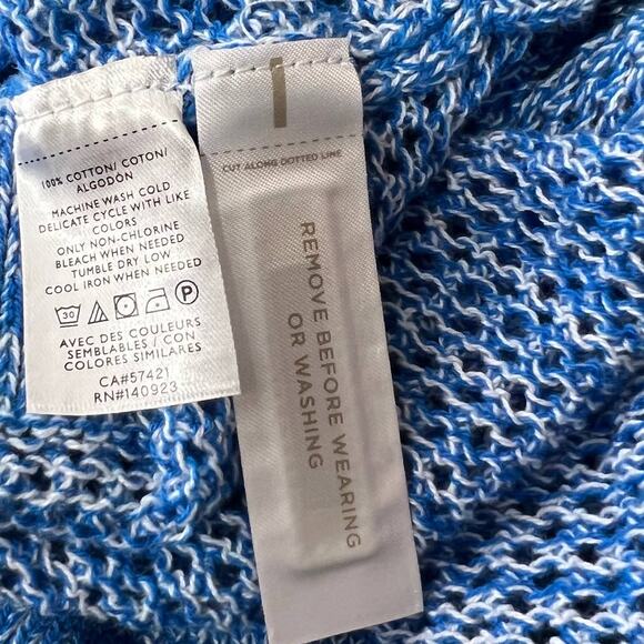 Ann Taylor LOFT Open Knit Button Up Cardigan Space Blue Sweater NWT - Picture 5 of 8